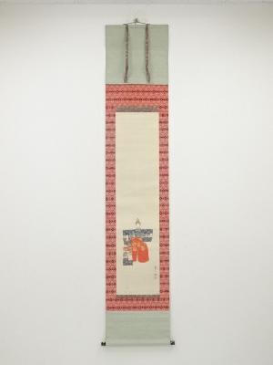木村光年筆　立雛　肉筆絹本掛軸（共箱）